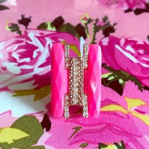 Park Lane Rose Gold Hot Pink Rhinestone Ring